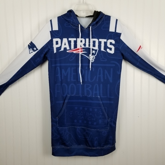 New England Patriots All Over Print Hoodie Dress Football NFL Boston Athleisure - Picture 7 of 7